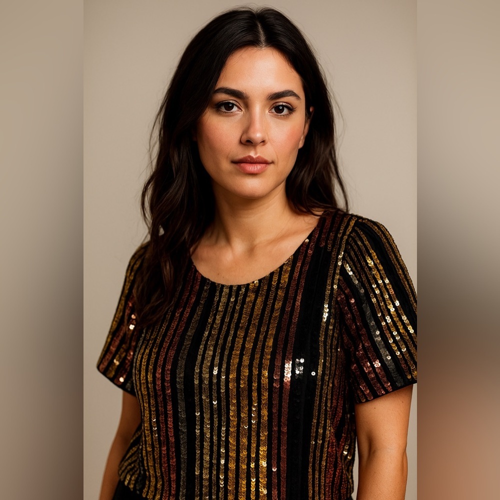 NWOT REVOLVE LOVERS & FRIENDS Sequin Stripe Crop Top Multi S